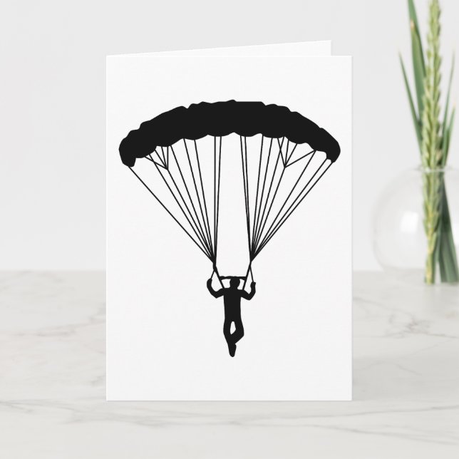 Tarjeta silueta del skydiver (Anverso)