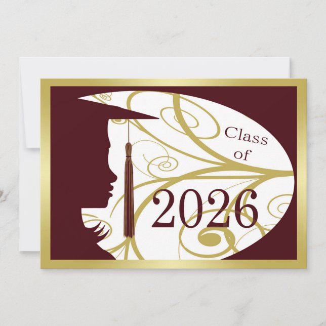 Tarjeta Silueta Granate y Dorado 2026 (Anverso)