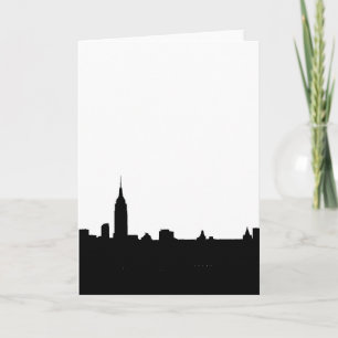 Tarjeta Silueta negra y blanca de Nueva York