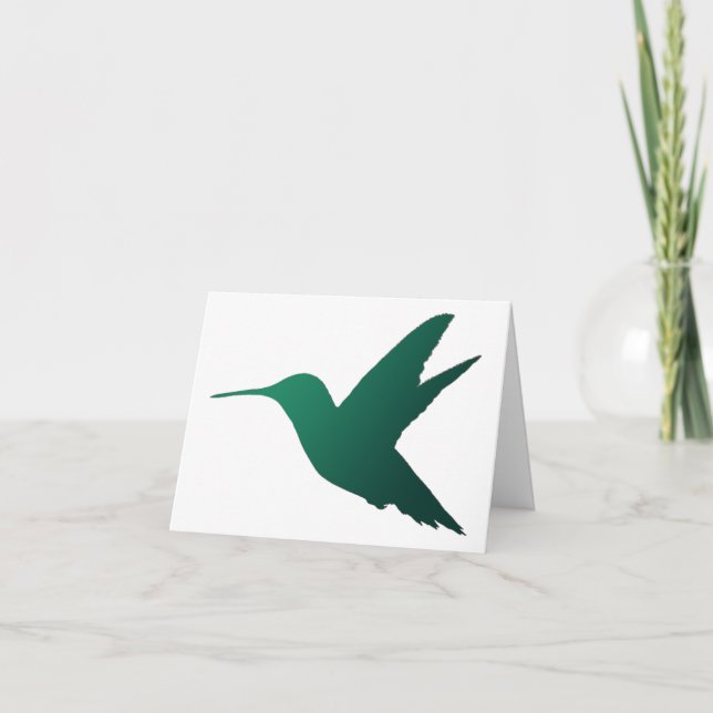 Tarjeta Silueta Notecard del colibrí (Anverso)