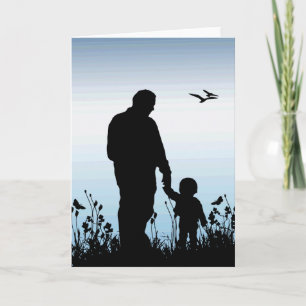 Tarjeta Silueta padre/ hijo