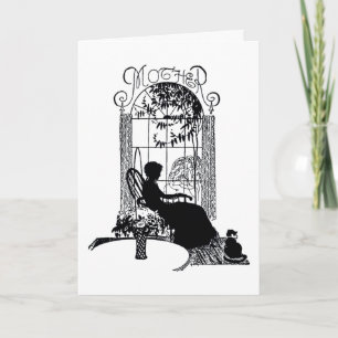 Tarjeta Silueta retra del día de madre