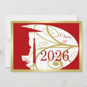 Tarjeta Silueta Roja y Dorada 2026