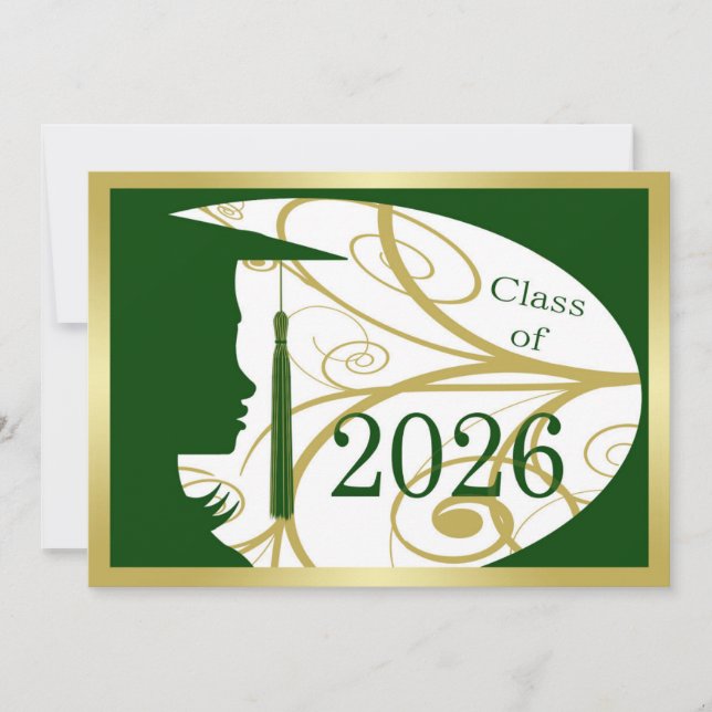Tarjeta Silueta Verde y Dorada 2026 (Anverso)