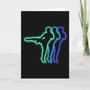 Tarjeta Siluetas de artes marciales de Kickboxer hombres n