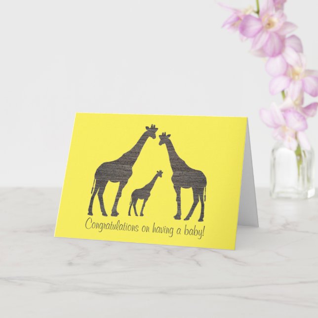 Tarjeta Siluetas de jirafa de arcilla (Orquídea)