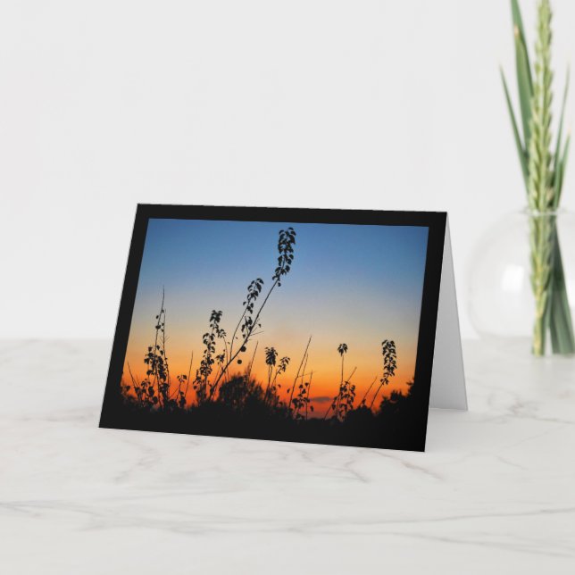 Tarjeta Siluetas de plantas de verano (Anverso)