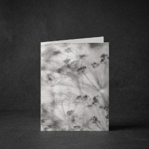 Tarjeta Siluetas florales abstractas, monocromo, Simpatía