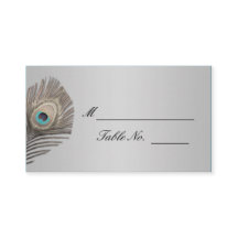 Tarjeta Silver Elegance Peacock Boda Place