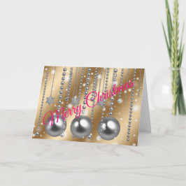 Tarjeta Silver Gold Feliz Navidad