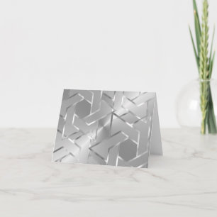 Tarjeta Silver Metallic Look Star of David Gracias Card