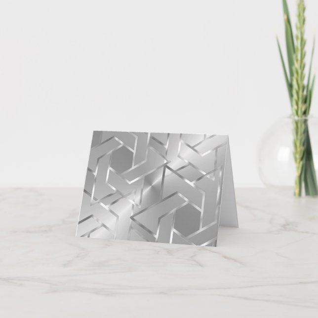 Tarjeta Silver Metallic Look Star of David Gracias Card (Anverso)