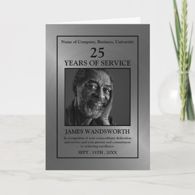 Tarjeta Silver/Personalised Photo - Employee Award Card (Anverso)