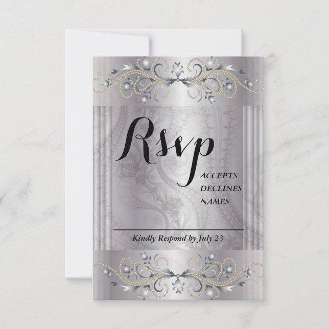 Tarjeta Silver y Black Rsvp (Anverso)