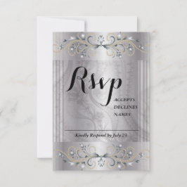 Tarjeta Silver y Black Rsvp