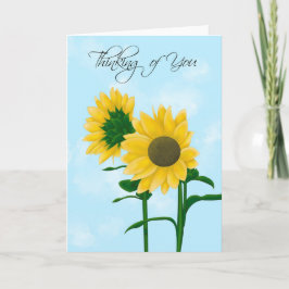 Tarjeta Silvestres girasoles de Texas pensando en ti