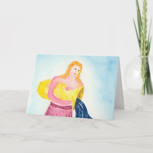 Tarjeta Símbolo Aquarius Blue Zodiac Cumpleaños (Anverso)