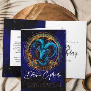 Tarjeta Símbolo celeste de zodiaco fantasía cumpleaños de