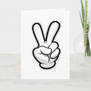 Tarjeta Símbolo clásico del icono de la mano de la paz