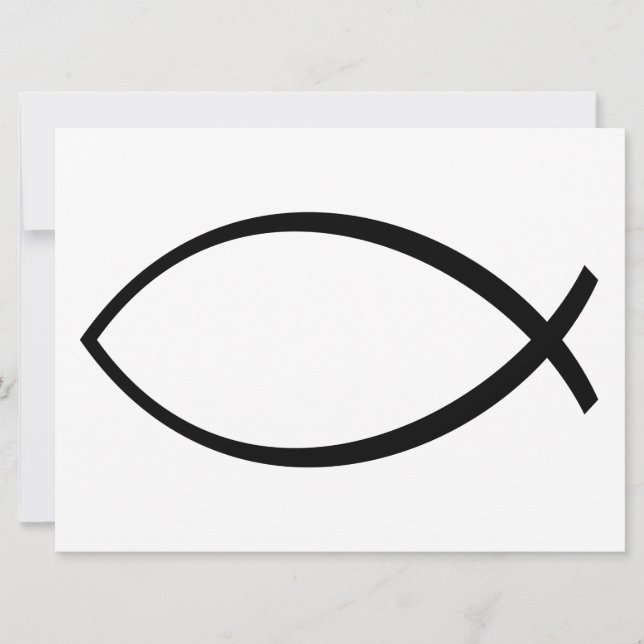 Tarjeta Símbolo cristiano de pescado (Ichthys) (Anverso)
