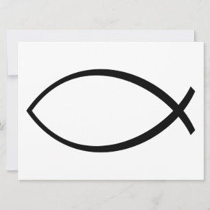 Tarjeta Símbolo cristiano de pescado (Ichthys)