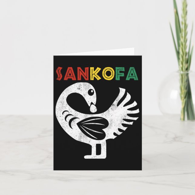 Tarjeta Símbolo de Adinkra Sankofa Junetdecia Ghana (Anverso)