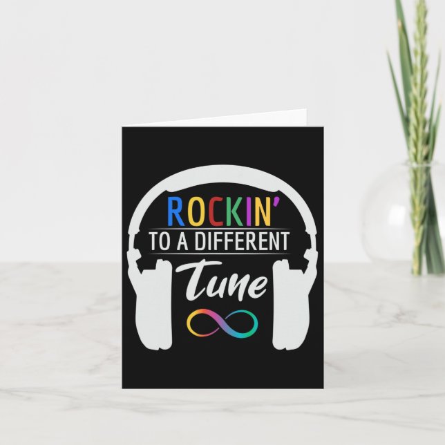 Tarjeta Símbolo de autismo infinito Rockin a otra sintonía (Anverso)