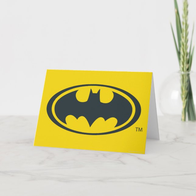 Tarjeta Símbolo de Batman | Logo en blanco y negro (Anverso)