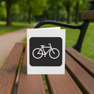 Tarjeta Símbolo de bicicleta minimalista en negro y blanco