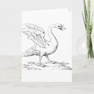 Tarjeta Símbolo de cisne de amor y fidelidad Arte refinado