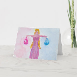 Tarjeta Símbolo de Libra Pastel Zodiac Cumpleaños