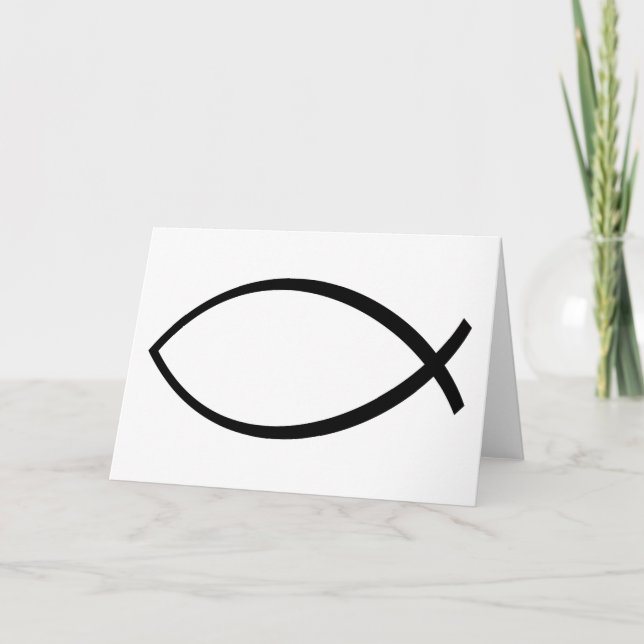 Tarjeta Símbolo de pescado cristiano (Ichthys) (Anverso)
