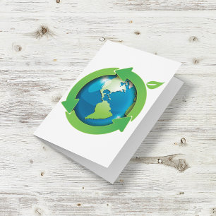 Tarjeta Símbolo de reciclaje de la Tierra Ecológico Amigab