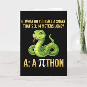 Tarjeta Símbolo del día de Pi de Python Pithon divertido p