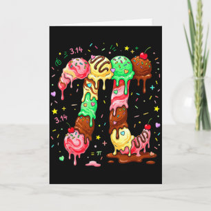 Tarjeta Símbolo del Día Pi Divertido Matemáticas Pi Helado