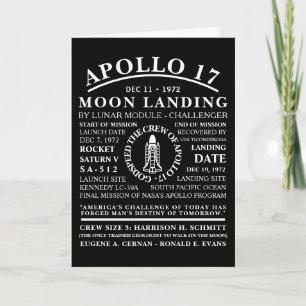 Tarjeta Símbolo Detallado del Viaje Espacial del Apolo 17