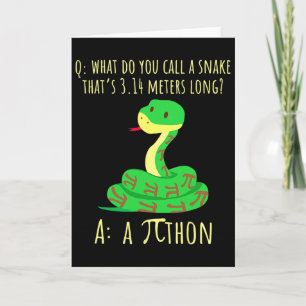 Tarjeta Símbolo divertido de Pi Pithon Python para profeso