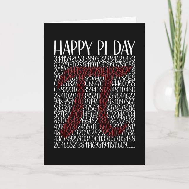 Tarjeta Símbolo feliz Pi Day 3.14 (Anverso)