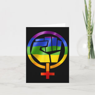 Tarjeta Símbolo feminista Lgbt resiste el orgullo puño arc
