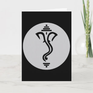 Tarjeta Símbolo Ganesha Meditación Espiritual India Yoga