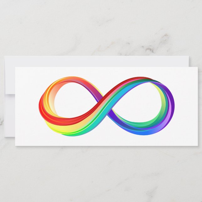 Tarjeta Símbolo infinito arcoiris en capas (Anverso)