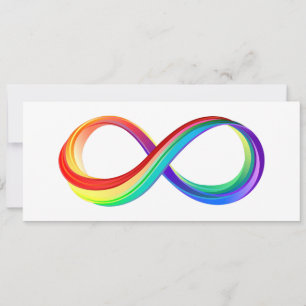 Tarjeta Símbolo infinito arcoiris en capas