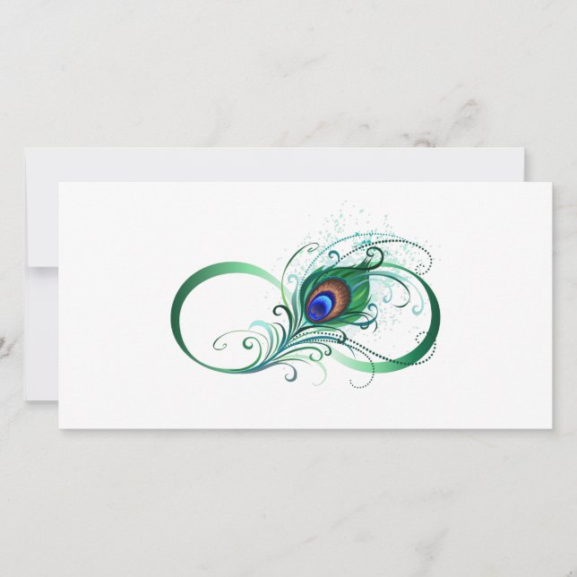 Tarjeta Símbolo infinito con pluma de pavo real (Anverso)
