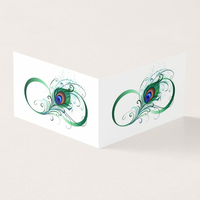 Tarjeta Símbolo infinito con pluma de pavo real (Exterior)