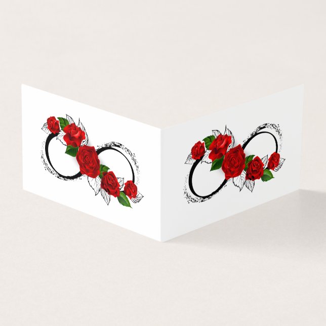 Tarjeta Símbolo infinito con rosas rojas (Exterior)