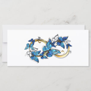 Tarjeta Símbolo infinito de mariposas Morpho azules
