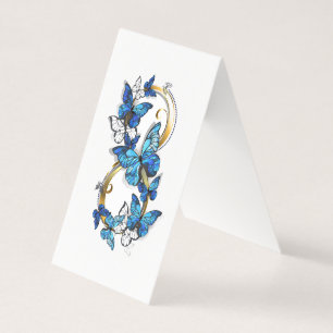 Tarjeta Símbolo infinito de mariposas Morpho azules
