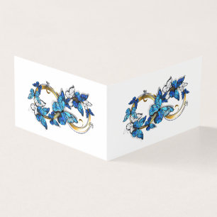 Tarjeta Símbolo infinito de mariposas Morpho azules