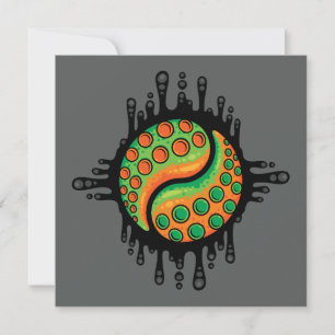 Tarjeta Símbolo inky del pulpo Tentacle Yin Yang