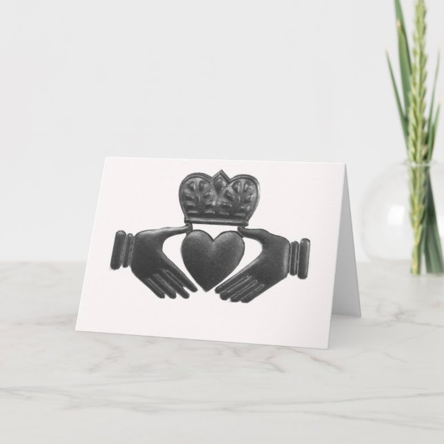 Tarjeta Símbolo irlandés del amor del claddagh (Anverso)